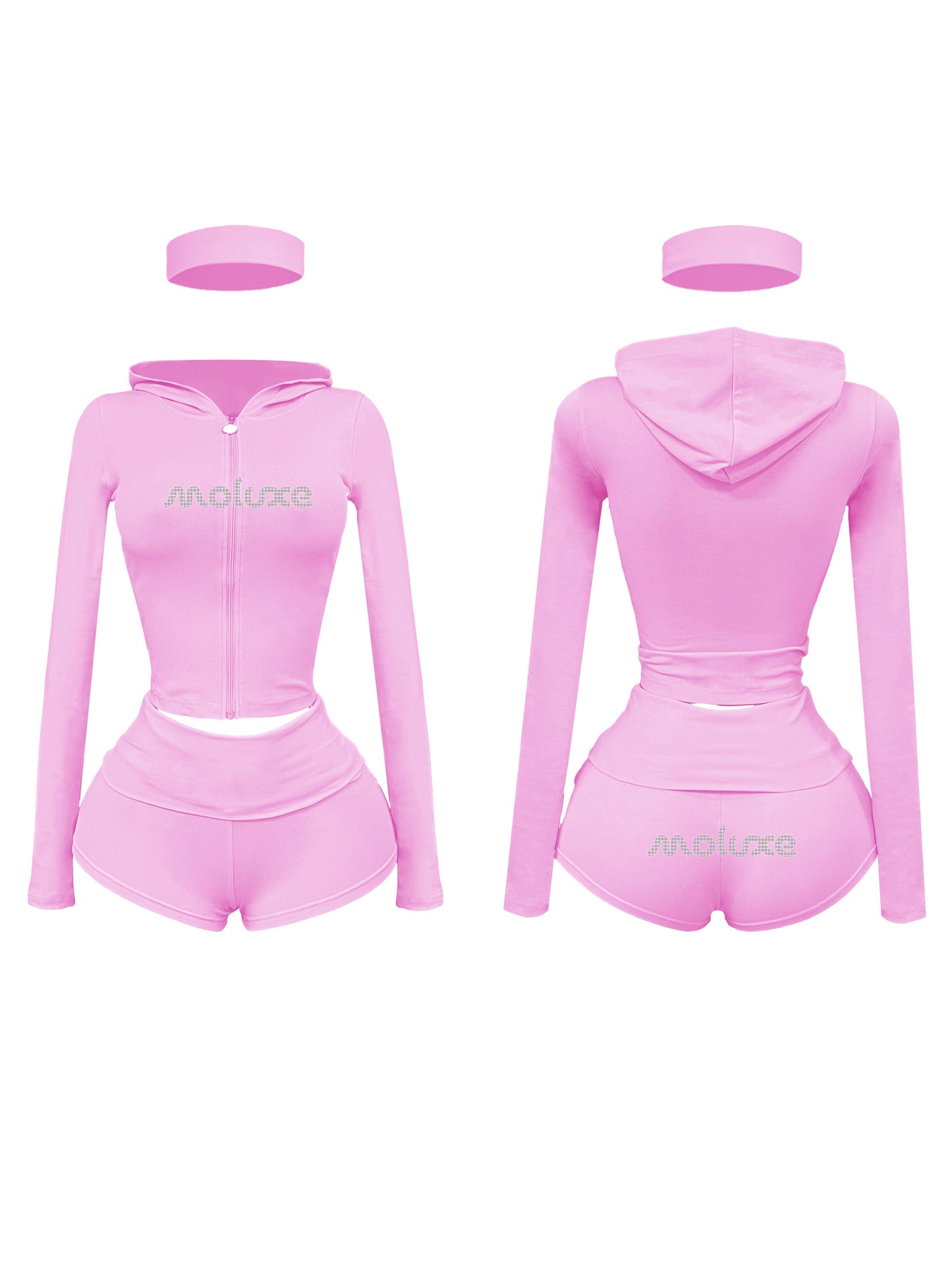 Blush Rhinestone Short/Sleeve Set